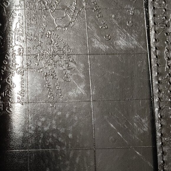 Patricia Nash double zipper wallet in embossed map print - Picture 2 of 10